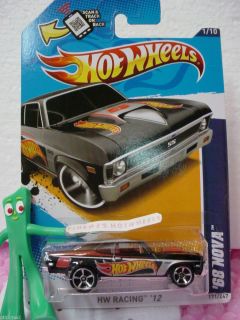 Chevy Nova SS 1968 171★NEW Black★hot Wheels Racing★scan