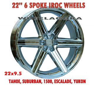 22 Rims IROC Chrome Wheels U2 Yukon Escalade Tahoe GMC