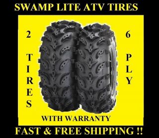 Pair 2 25x10 12 Interco Swamp Lite ATV Tires Two New Tires to Your
