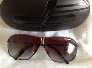  Authentic Sunglasses Semi Matte Black and Fuchsia on Top Rim