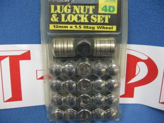 Chrome Lug Nut Lock Set 12mm 1 5 Mag Wheel Washers 4D Cragar Key Rally