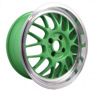 15 Spun Supamesh Green Rims Wheels Civic Integra Yaris