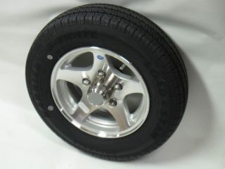 04 14 Aluminum Trailer Wheel Rim ST215 75R14 LRC Goodyear Tire w Acc