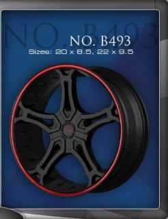 20 inch Gino 493 Black Wheel Rims Tires Fit Toyota Nissan Honda Ford