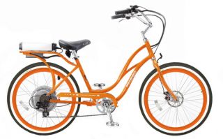 Cruiser Bicycle Bike Orange Frame ORG Rims White Wall Tires