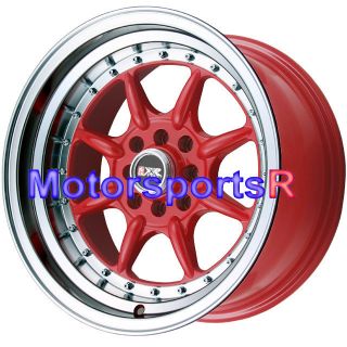 16 16x8 XXR 002 RED Rims Wheels Deep Dish Lip 4x4 5 Datsun 240z 260z