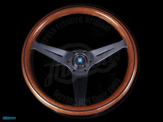 Nardi Sport Rally Deep Corn Wood Steering Wheel Black Spoke Horn