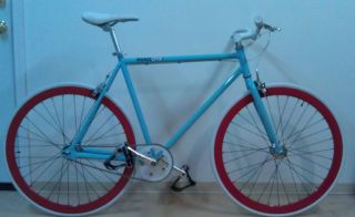 Blue Red FIXIE SINGLESPEED TRACK BIKE BICYCLE WHEELS Complete BUGLiONE