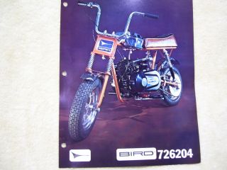 Bird Mini Bike Brochure 4 HP Spoke Wheels Early 70s