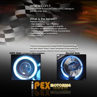 1998 2007 Lexus LX470 CCFL Halo Rim LED Projector Headlights w Hi Low