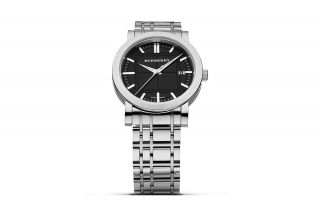 Large Check Bracelet Timepiece with Black Dial, 38 mm