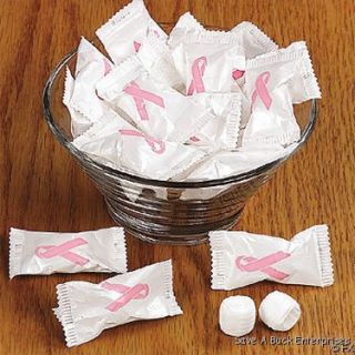 240 Pink Breast Cancer Buttermint   find a cure candy