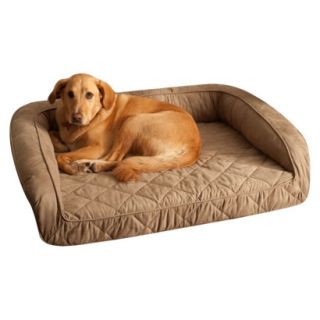 Buddy Beds Memory Foam Bolster Dog Bed  Taupe (Large)