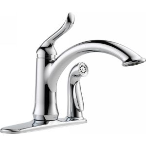 Delta Faucet 3353 DST Linden Single Handle Kitchen Faucet With Integral Spray