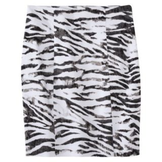 AMBAR Womens Stretch Twill Skirt   Zebra Print 6