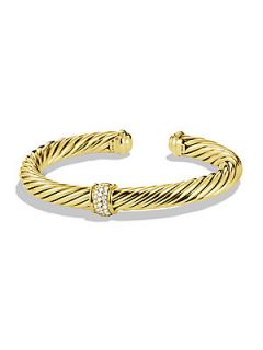 David Yurman Cable Classics Bracelet with Diamonds in Gold   Gold