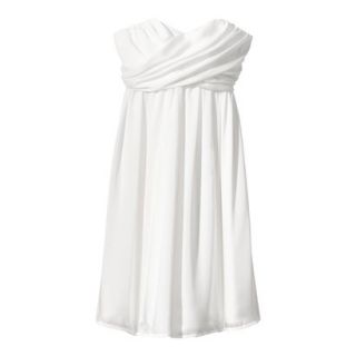 TEVOLIO Womens Satin Strapless Dress   Off White   8