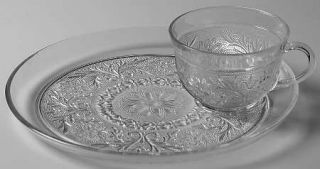 Anchor Hocking Sandwich Clear Snack Plate and Cup Set (Uses Standard Cup)   Clea