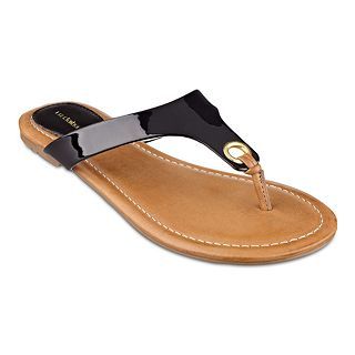 LIZ CLAIBORNE Sage Flat Sandals, Black, Womens