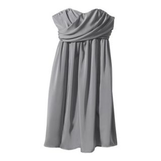 TEVOLIO Womens Plus Size Satin Strapless Dress   Cement Gray   22W