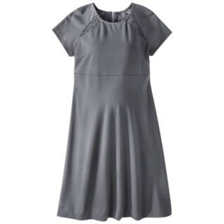 Liz Lange for Target Maternity Short Sleeve Lace Inset Ponte Dress   Gray XS