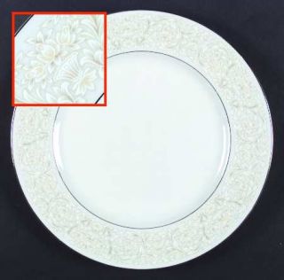 Sango Phoenicia Dinner Plate, Fine China Dinnerware   Green/Yellow/White Floral