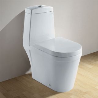 Ariel CO1024 Bath Contemporary European Toilet White Dual Flush Tall Tank