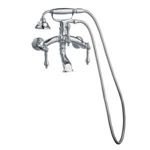 Giagni TWTF PC Traditional Wall Mount Tub Faucet with Hand Shower & Metal Lever