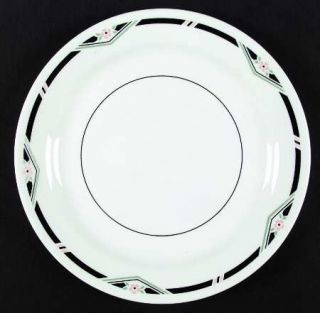 Corning Zenith Dinner Plate, Fine China Dinnerware   Corelle, Black/Green Lines,