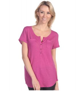 Lucky Brand Christa Solid Henley Womens T Shirt (Pink)