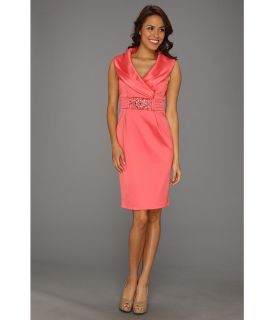 Eliza J Shawl Collar Shift Dress With Beaded Waist Womens Dress (Pink)