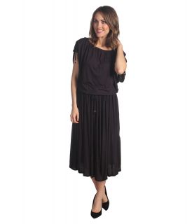 MICHAEL Michael Kors Tie Shirred Dress Womens Dress (Navy)