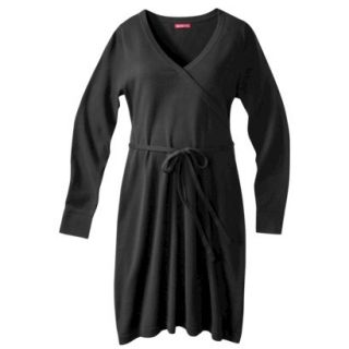 Merona Maternity Long Sleeve V Neck Sweater Dress   Black M
