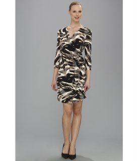 Calvin Klein Print Wrap Matte Jersey Dress Womens Dress (Multi)