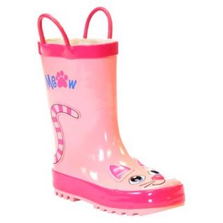 Toddler Girls Kitty Rain Boots   Pink 7