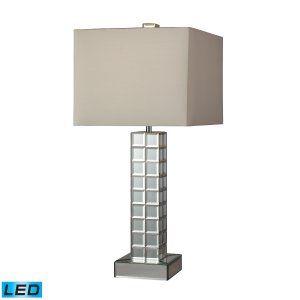 Dimond Lighting DMD D2165 LED Luella Table Lamp a with Off white Faux Silk Shade