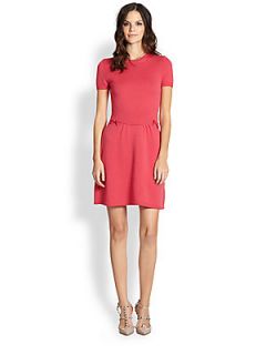 RED Valentino Short Sleeve Knit Dress   Geranium