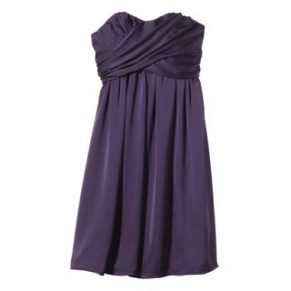 TEVOLIO Womens Plus Size Satin Strapless Dress   Shiny Plum   28W