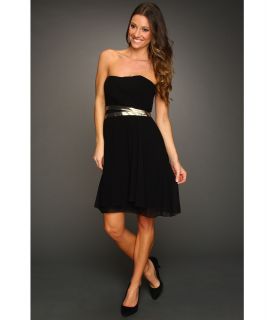 Nicole Miller Iridescent Chiffon Strapless Dress Womens Dress (Black)
