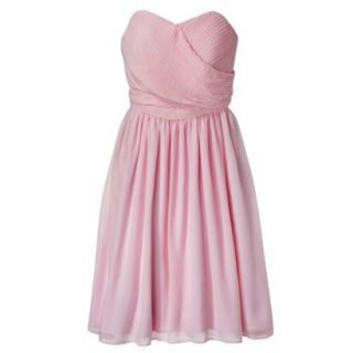 TEVOLIO Womens Plus Size Chiffon Strapless Pleated Dress   Pink Lemonade   28W