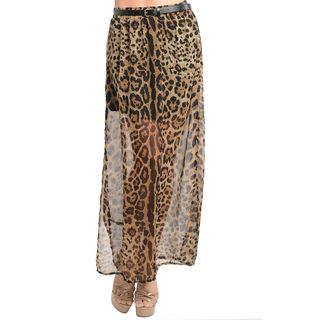 Feellib Womens Leopard Print Maxi Skirt