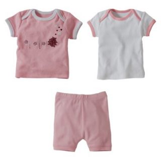 Burts Bees Infant Toddler Girls 3 Piece Short Sleeve Lady Bug and Short