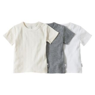 Burts Bees Baby Infant Toddler Boys Short Sleeve Tee Set   Ivory/Grey/White 4T