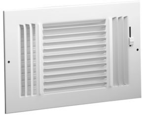 Hart Cooley 683 12x12 W HVAC Register, 12 W x 12 H, ThreeWay Steel for Sidewall/Ceiling White (043873)