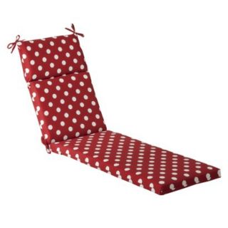 Outdoor Chaise Lounge Cushion   Red/White Polka Dot