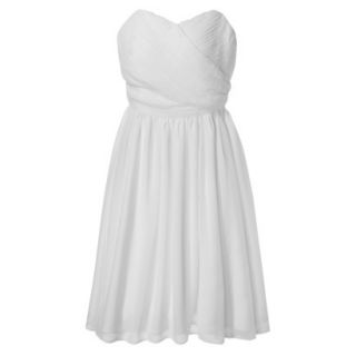 TEVOLIO Womens Plus Size Chiffon Strapless Pleated Dress   Off White   26W