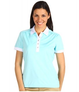 Greg Norman Seaside Hill Polo Shirt Womens Short Sleeve Knit (Blue)