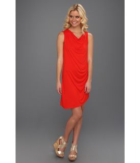 C&C California Shirred Asymmetric Tank Dress Womens Dress (Red)