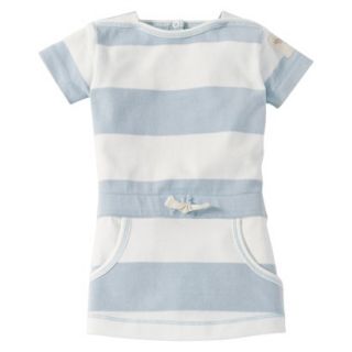 Burts Bees Baby Infant Girls Stripe Boatneck Dress   Fog/Cloud 6 9 M