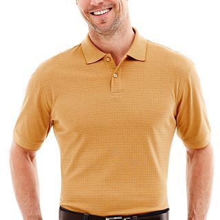 Haggar Mini Box Polo Shirt, Gold, Mens